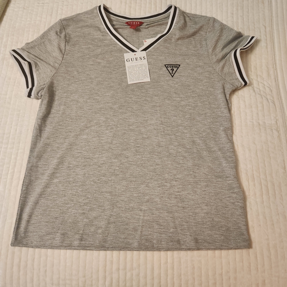 Guess Heather Gray V-Neck Tee